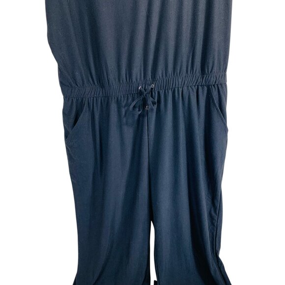 curvy, plus size black jumpsuit Deep V neckline size xl Sansara - Picture 10 of 15